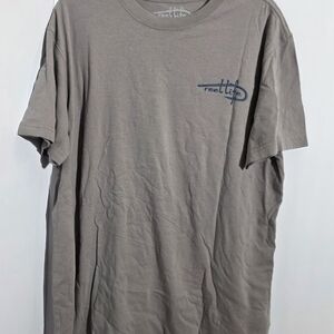 Reel Life Men's  Graphic T-Shirt Size L Short Sleeve Gray